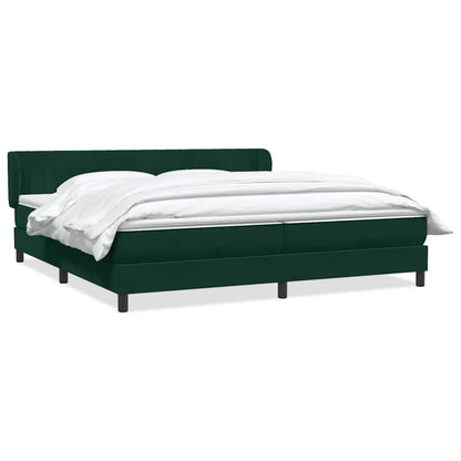 Giroletto a Molle con Materassi Verde Scuro 200x210 cm Velluto