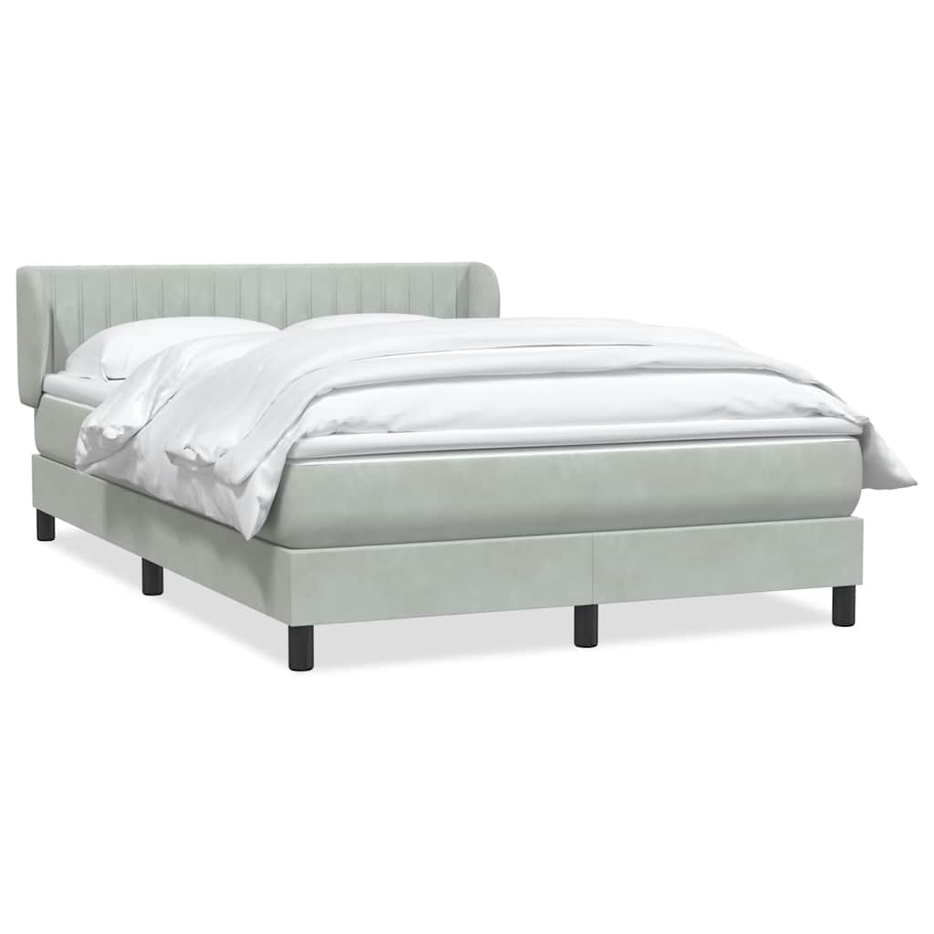 Giroletto a Molle con Materasso Grigio Chiaro 140x220cm Velluto
