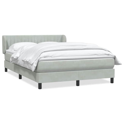 Giroletto a Molle con Materasso Grigio Chiaro 140x220cm Velluto