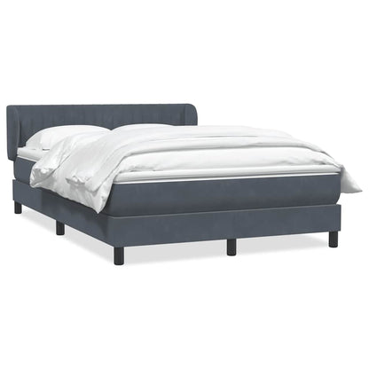 Giroletto a Molle con Materasso Grigio Scuro 140x220 cm Velluto