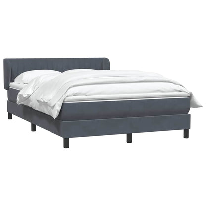 Giroletto a Molle con Materasso Grigio Scuro 140x220 cm Velluto