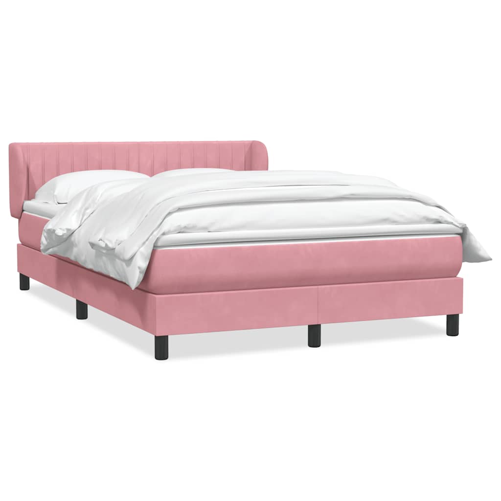 Giroletto a Molle con Materasso Rosa 140x220 cm in Velluto