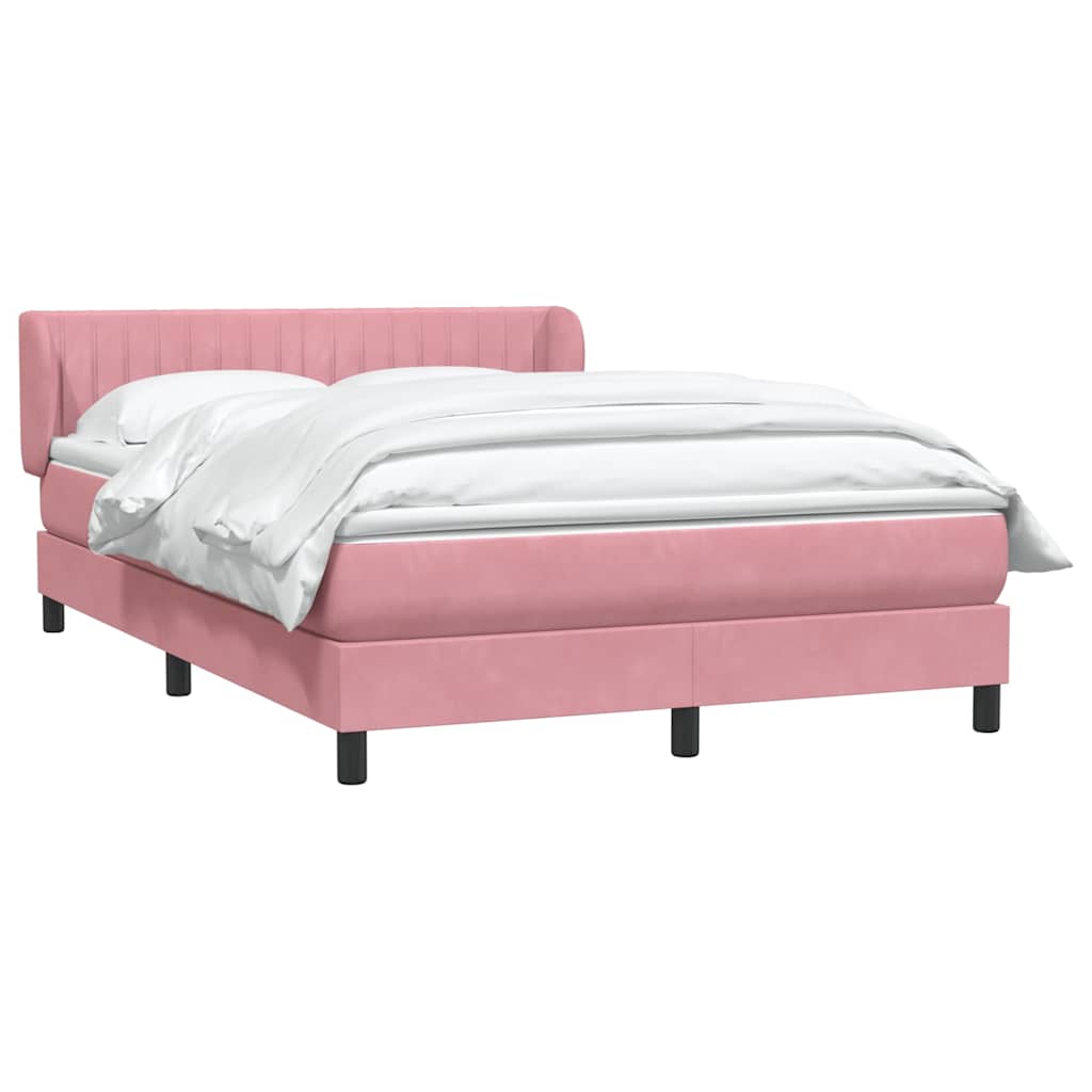 Giroletto a Molle con Materasso Rosa 140x220 cm in Velluto