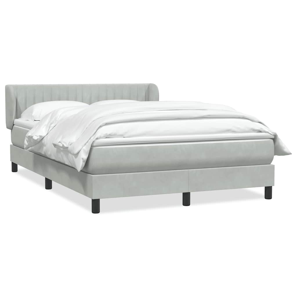 Giroletto a Molle con Materasso Grigio Chiaro 160x220cm Velluto