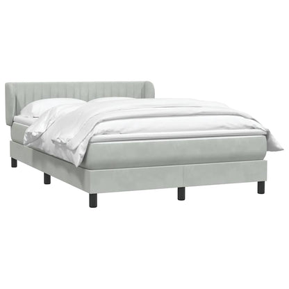 Giroletto a Molle con Materasso Grigio Chiaro 160x220cm Velluto