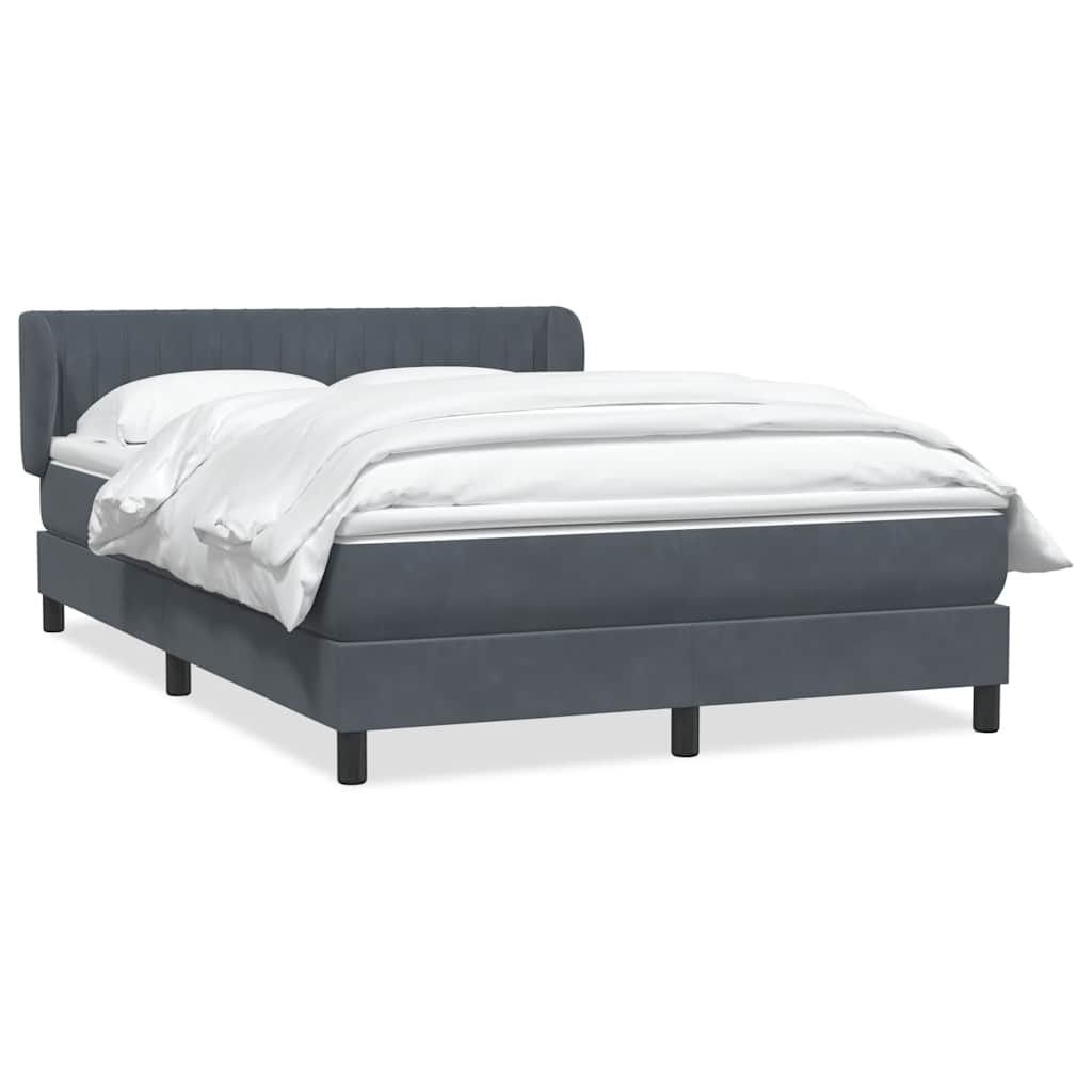 Giroletto a Molle con Materasso Grigio Scuro 160x220 cm Velluto