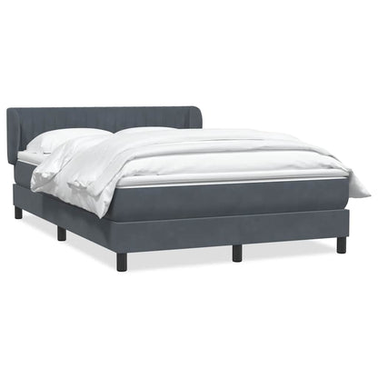 Giroletto a Molle con Materasso Grigio Scuro 160x220 cm Velluto