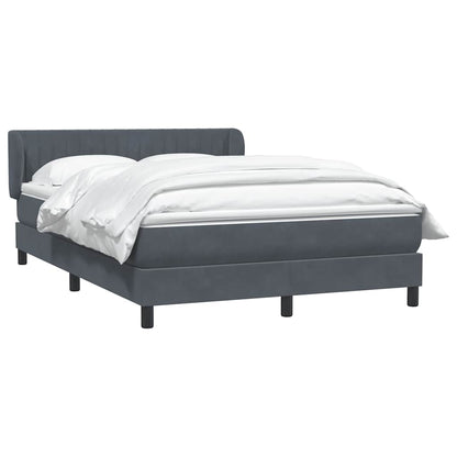 Giroletto a Molle con Materasso Grigio Scuro 160x220 cm Velluto