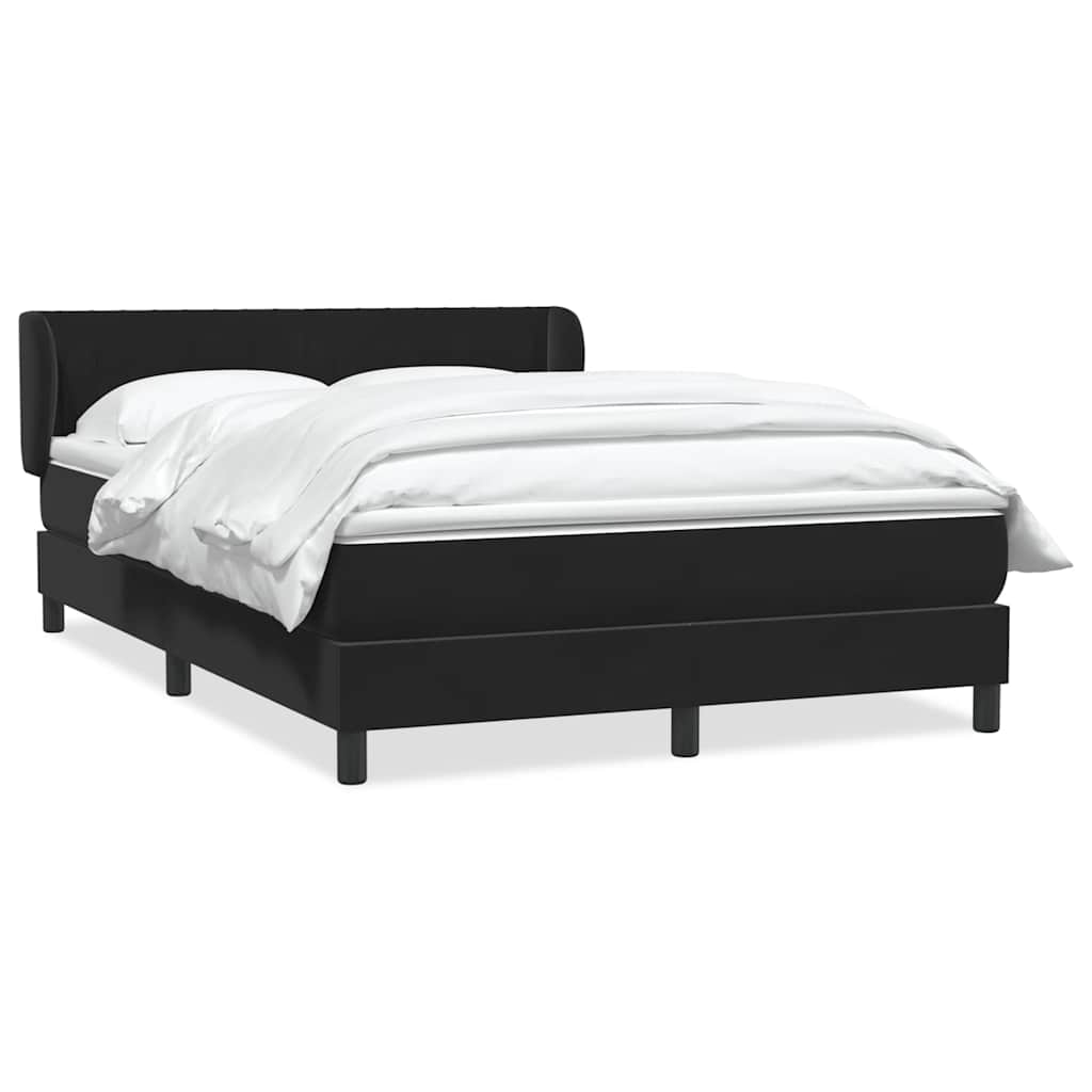 Giroletto a Molle con Materasso Nero 160x220 cm in Velluto