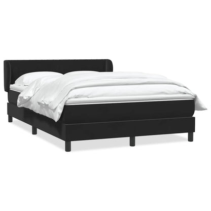 Giroletto a Molle con Materasso Nero 160x220 cm in Velluto