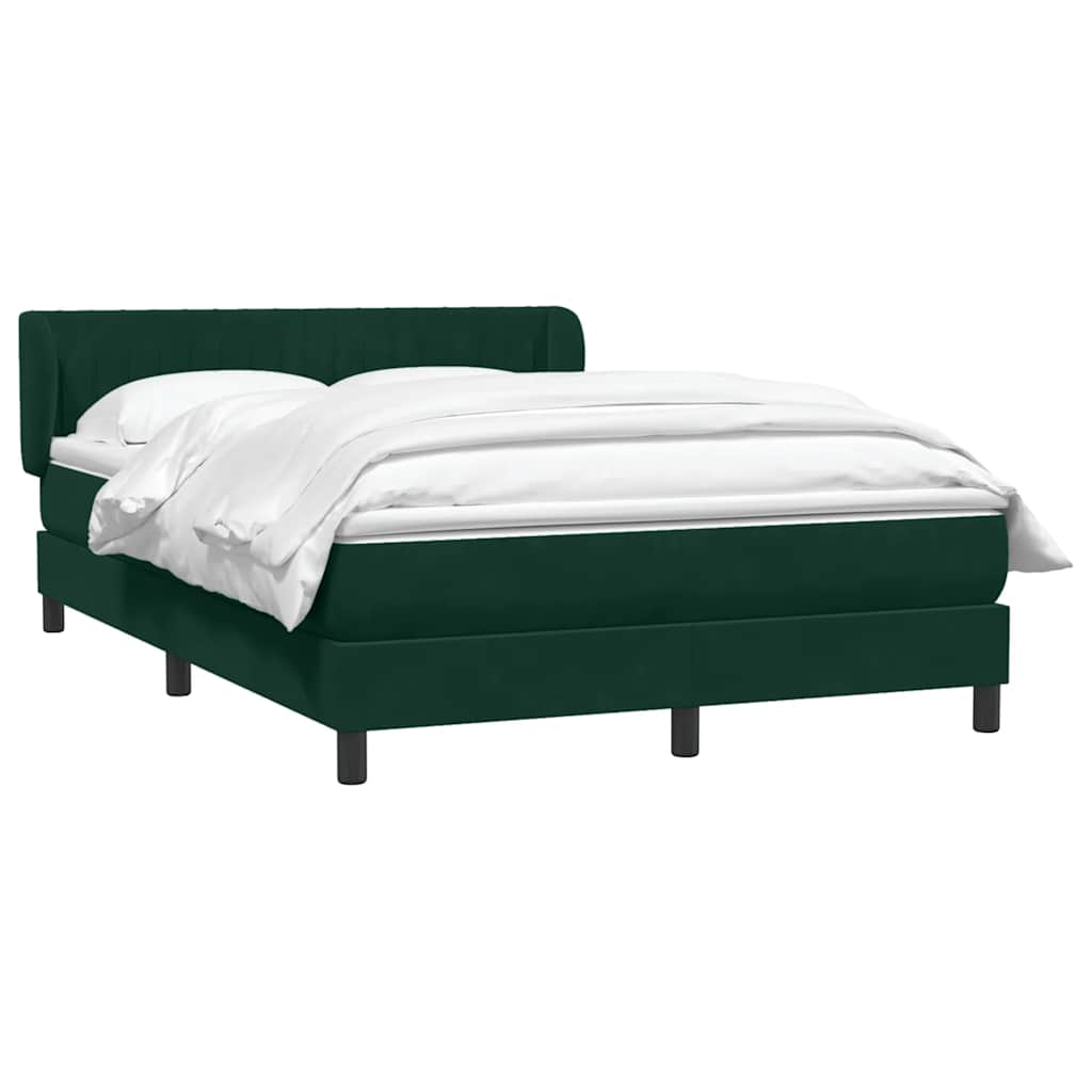 Giroletto a Molle con Materasso Verde Scuro 160x220 cm Velluto