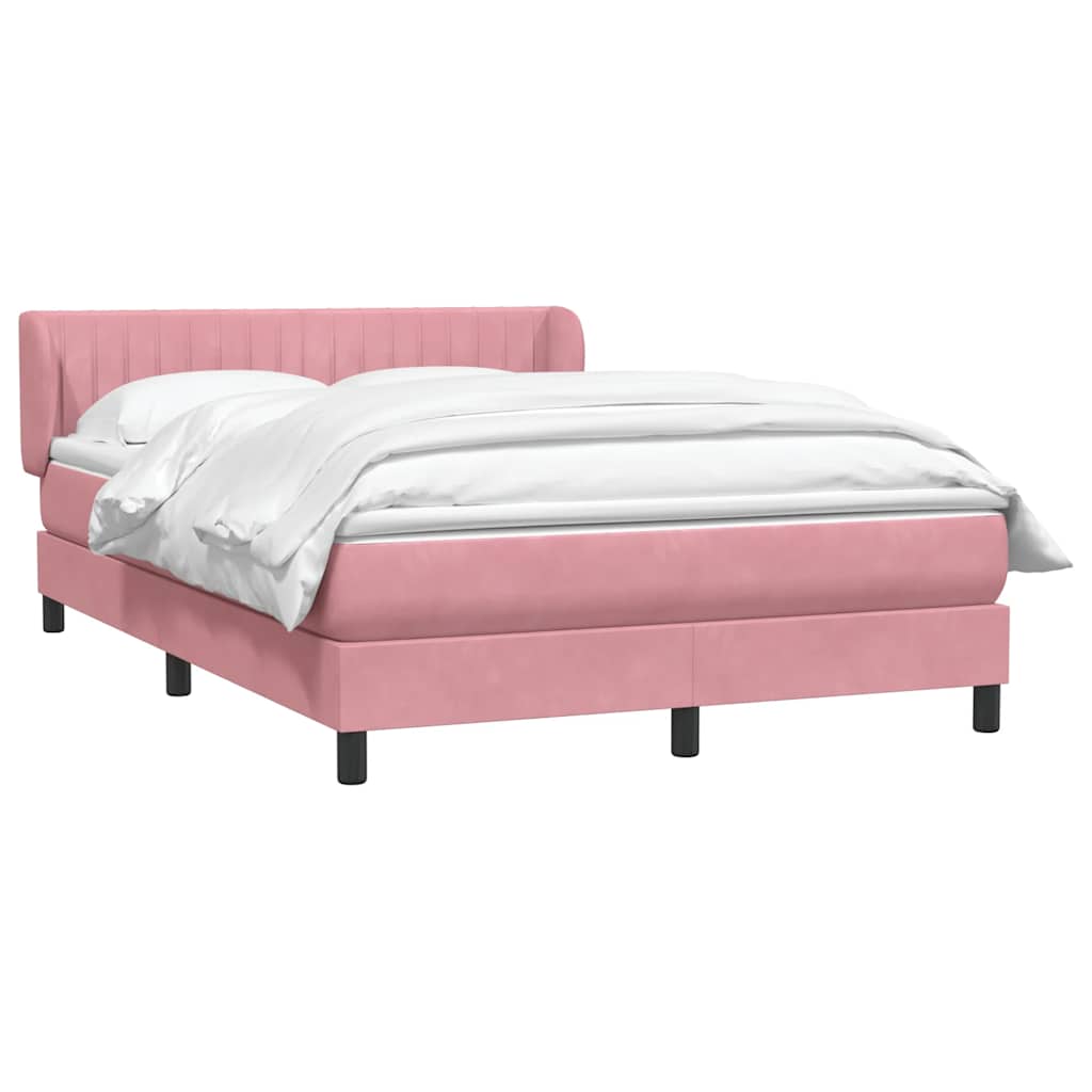 Giroletto a Molle con Materasso Rosa 160x220 cm in Velluto