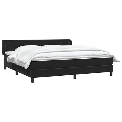 Giroletto a Molle con Materassi Nero 180x220 cm in Velluto