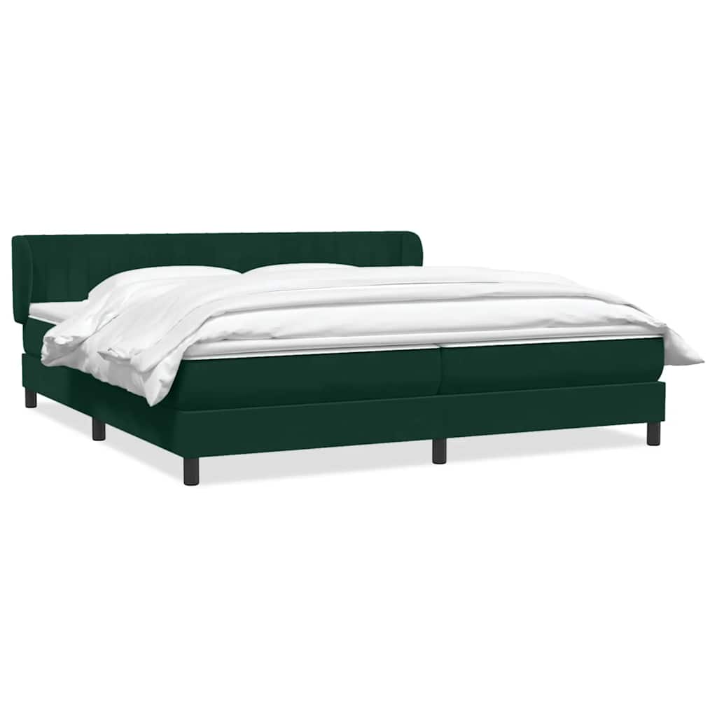 Giroletto a Molle con Materassi Verde Scuro 180x220 cm Velluto