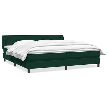 Giroletto a Molle con Materassi Verde Scuro 180x220 cm Velluto