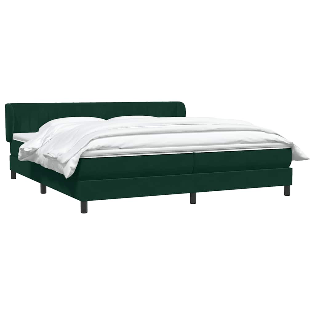 Giroletto a Molle con Materassi Verde Scuro 180x220 cm Velluto