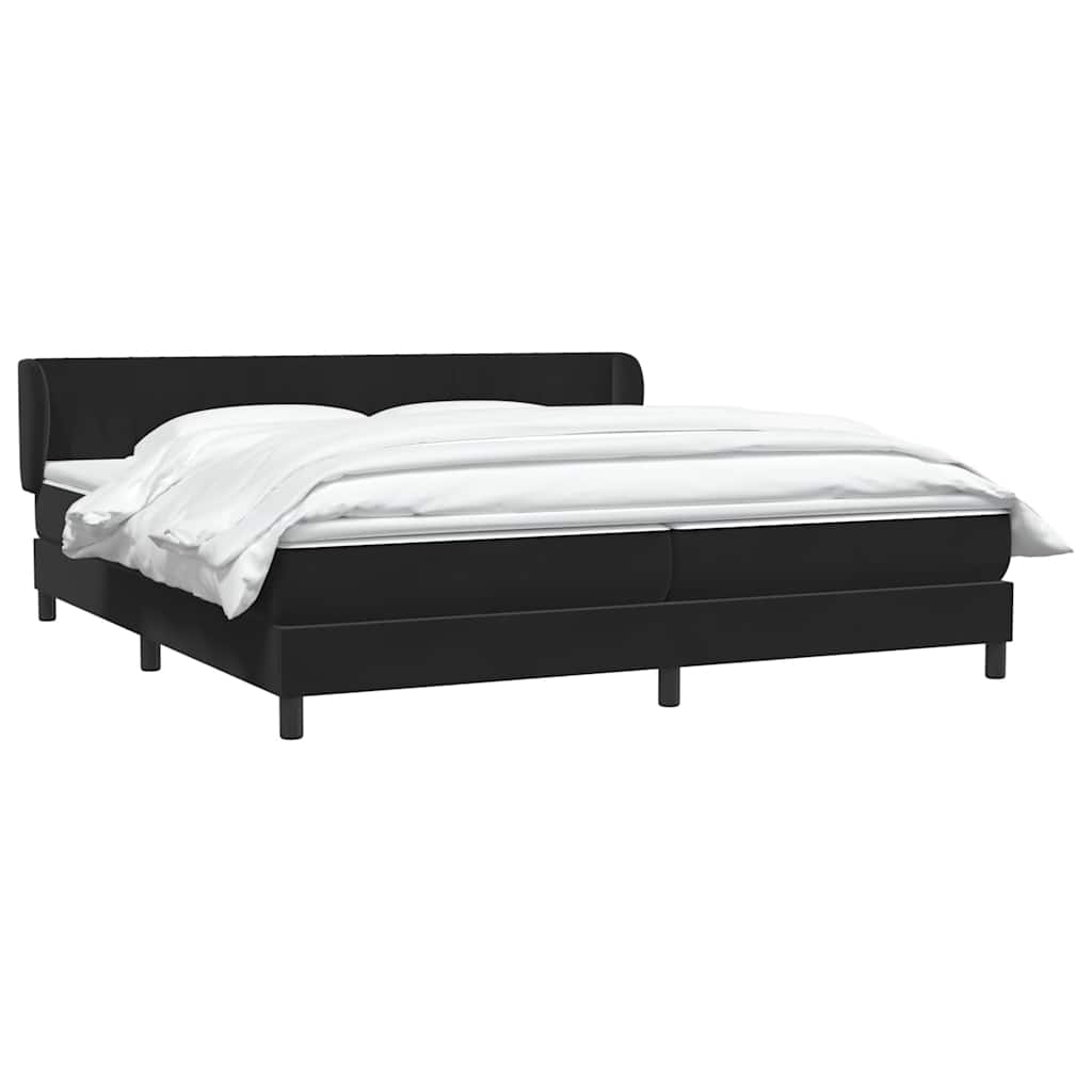 Giroletto a Molle con Materassi Nero 200x220 cm in Velluto