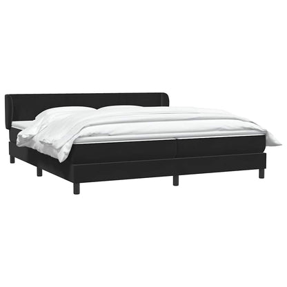 Giroletto a Molle con Materassi Nero 200x220 cm in Velluto