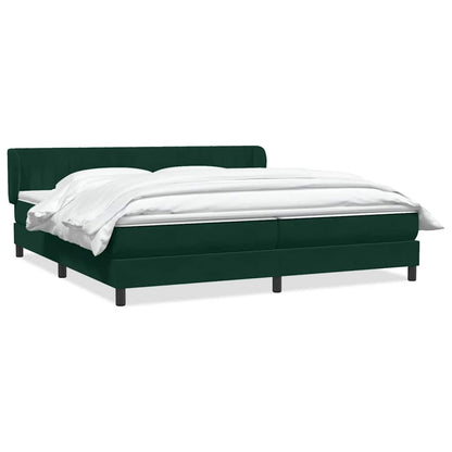 Giroletto a Molle con Materassi Verde Scuro 200x220 cm Velluto