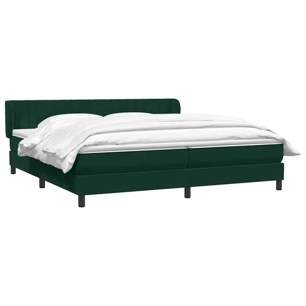Giroletto a Molle con Materassi Verde Scuro 200x220 cm Velluto