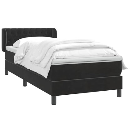 Giroletto a Molle con Materasso Nero 80x210 cm Velluto