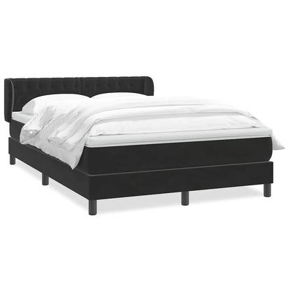 Giroletto a Molle con Materasso Nero 140x210 cm in Velluto