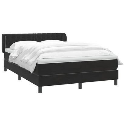 Giroletto a Molle con Materasso Nero 140x210 cm in Velluto