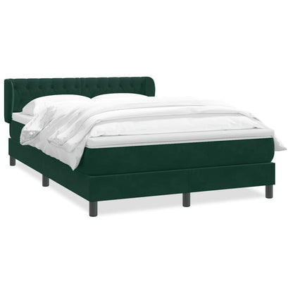 Giroletto a Molle con Materasso Verde Scuro 160x210 cm Velluto