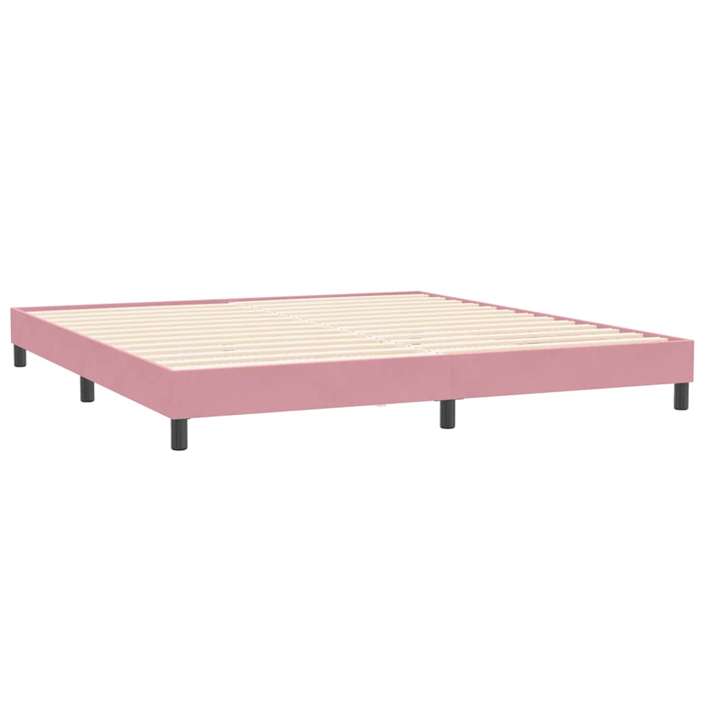 Giroletto a Molle con Materassi Rosa 180x210 cm in Velluto