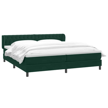 Giroletto a Molle con Materassi Verde Scuro 200x210 cm Velluto