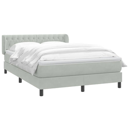 Giroletto a Molle con Materasso Grigio Chiaro 140x220cm Velluto