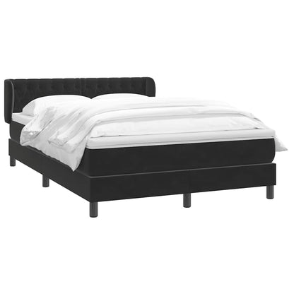 Giroletto a Molle con Materasso Nero 140x220 cm in Velluto