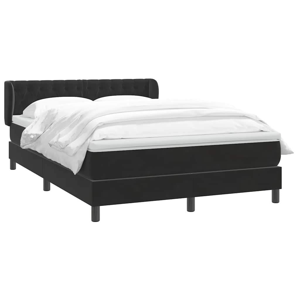 Giroletto a Molle con Materasso Nero 160x220 cm in Velluto