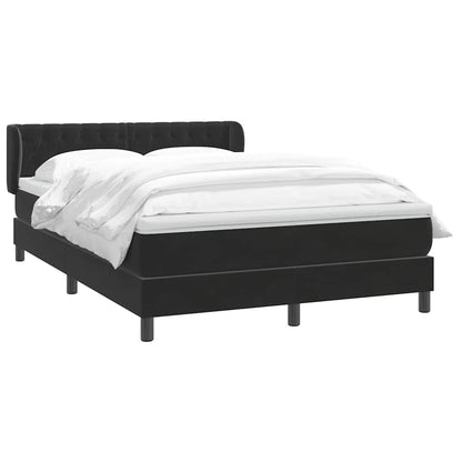 Giroletto a Molle con Materasso Nero 160x220 cm in Velluto