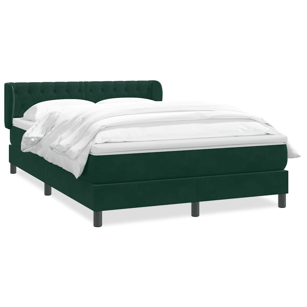 Giroletto a Molle con Materasso Verde Scuro 160x220 cm Velluto