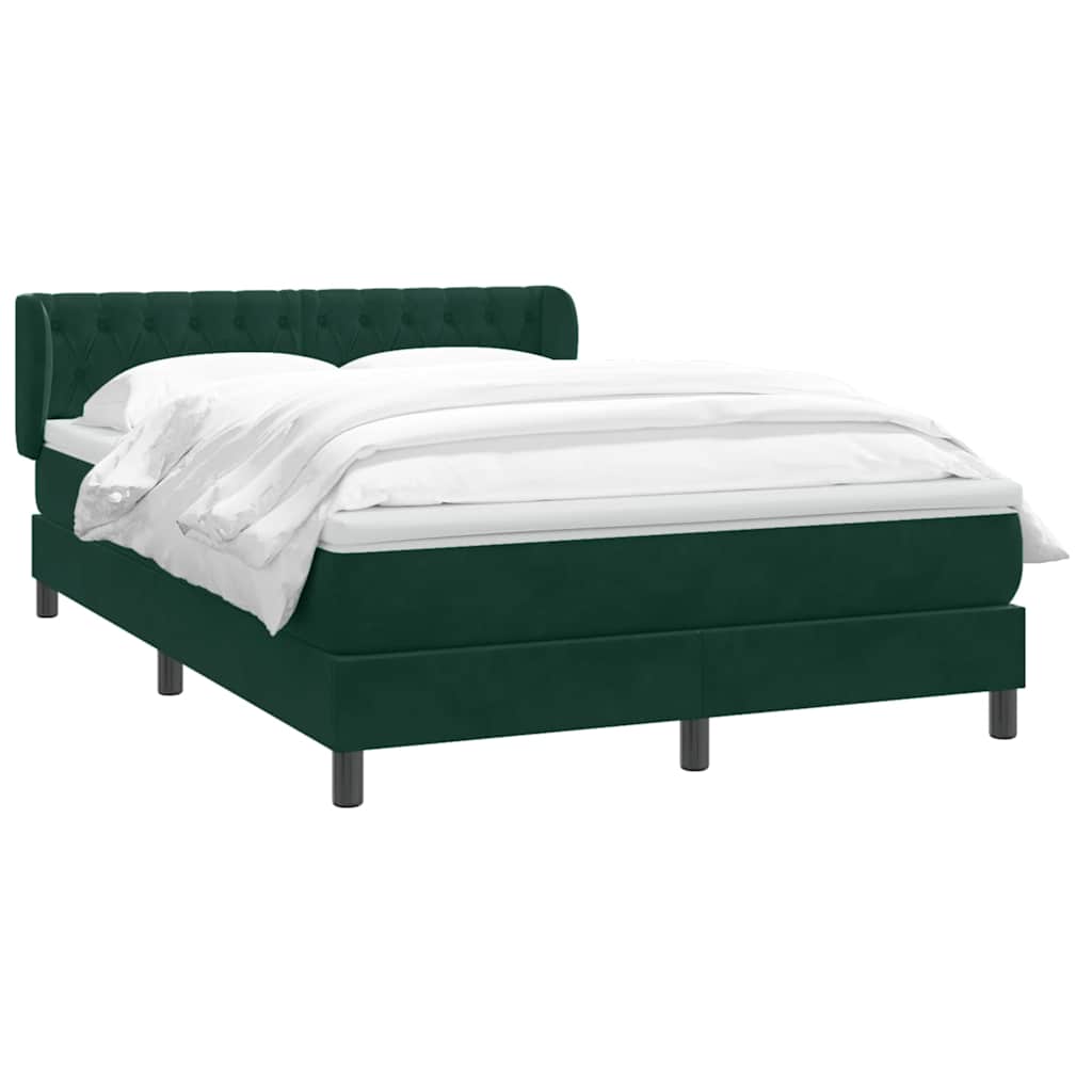 Giroletto a Molle con Materasso Verde Scuro 160x220 cm Velluto