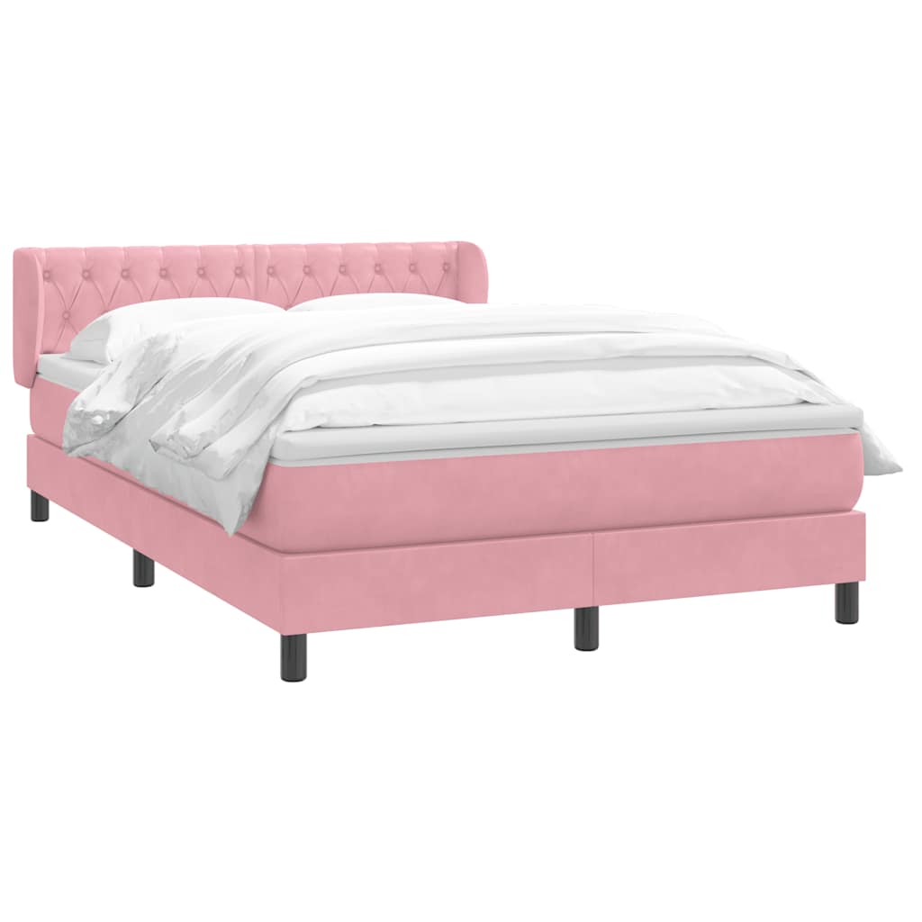 Giroletto a Molle con Materasso Rosa 160x220 cm in Velluto