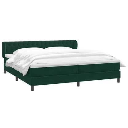 Giroletto a Molle con Materassi Verde Scuro 200x220 cm Velluto