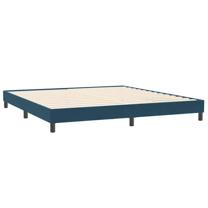 Giroletto a Molle con Materassi Blu Scuro 200x220 cm in Velluto