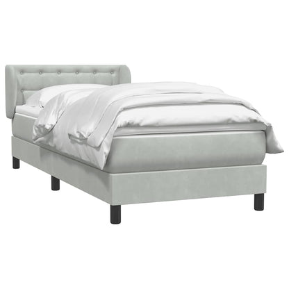 Giroletto a Molle con Materasso Grigio Chiaro 80x210 cm Velluto