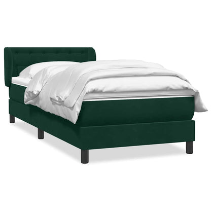 Giroletto a Molle con Materasso Verde Scuro 90x210 cm Velluto