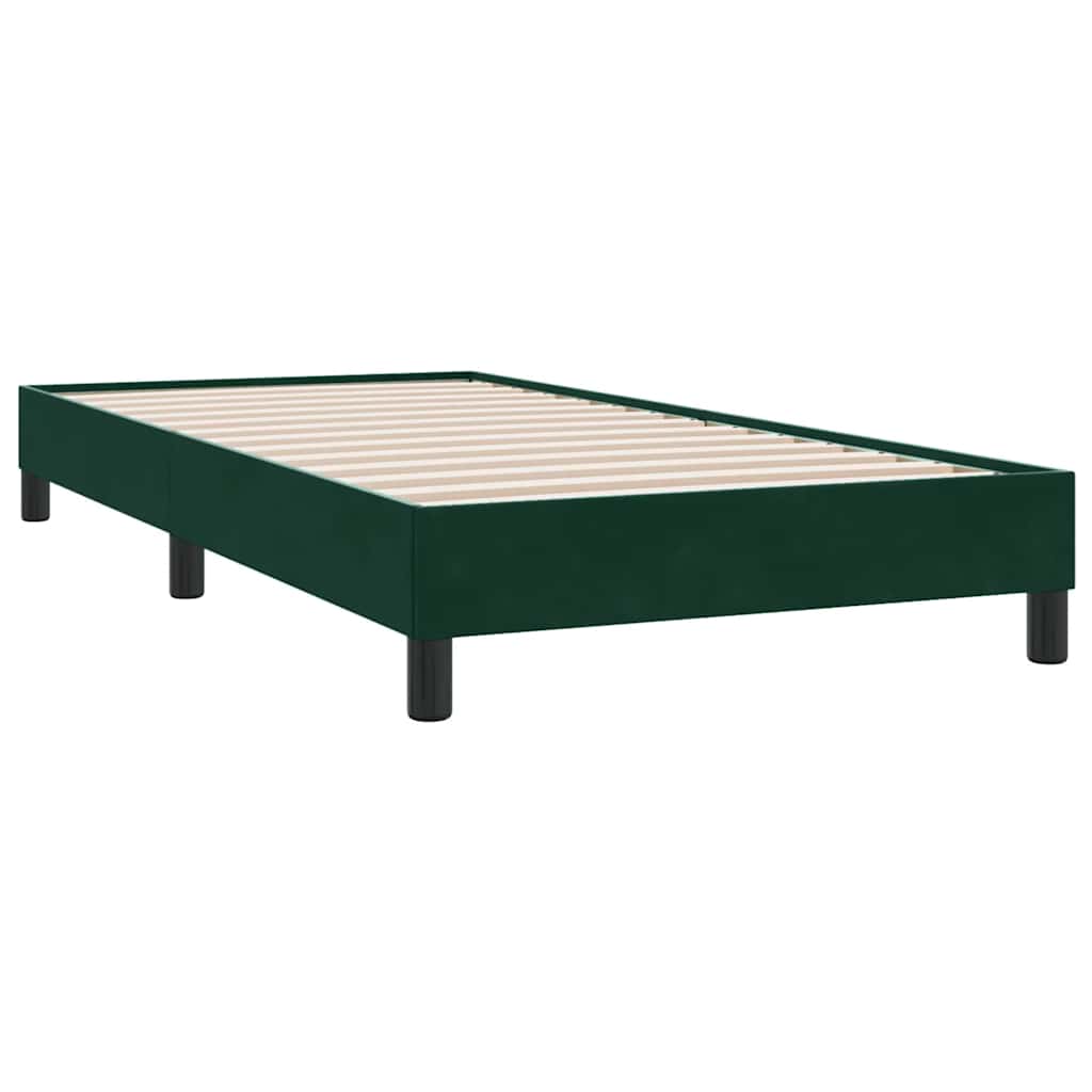Giroletto a Molle con Materasso Verde Scuro 90x210 cm Velluto