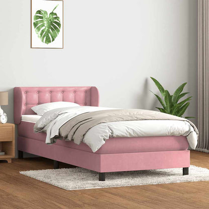 Giroletto a Molle con Materasso Rosa 90x210 cm Velluto