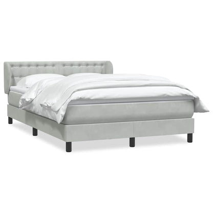 Giroletto a Molle con Materasso Grigio Chiaro 140x210cm Velluto