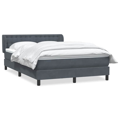 Giroletto a Molle con Materasso Grigio Scuro 140x210 cm Velluto