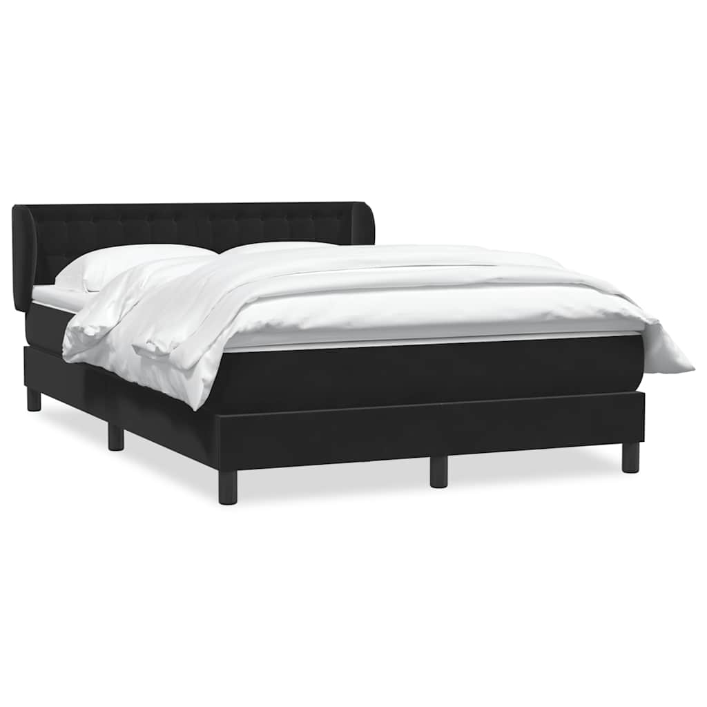 Giroletto a Molle con Materasso Nero 140x210 cm in Velluto