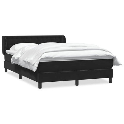 Giroletto a Molle con Materasso Nero 140x210 cm in Velluto