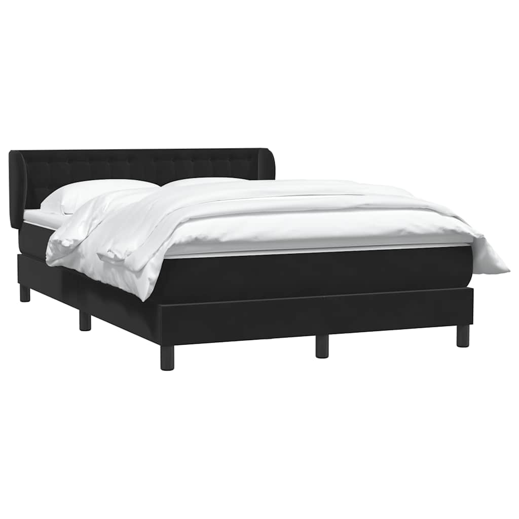 Giroletto a Molle con Materasso Nero 140x210 cm in Velluto
