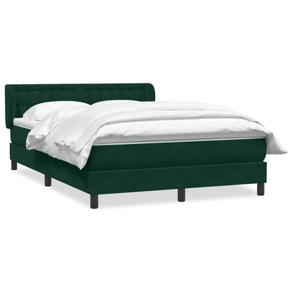 Giroletto a Molle con Materasso Verde Scuro 140x210 cm Velluto