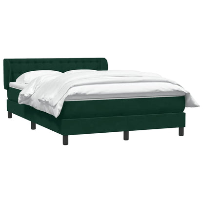 Giroletto a Molle con Materasso Verde Scuro 140x210 cm Velluto